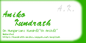 aniko kundrath business card